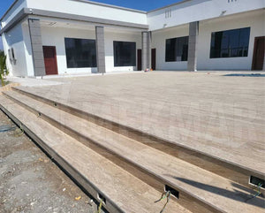 Classic Vein Cut Travertine Stairs - 4