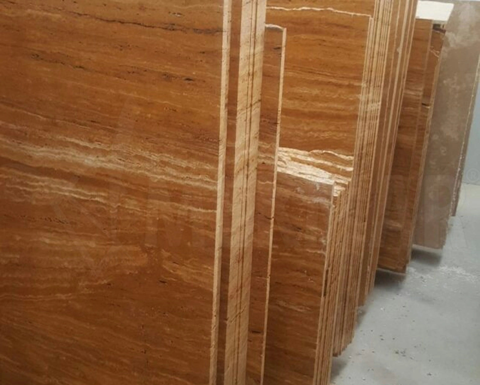 Yellow Vein Cut Travertine Slab - 7