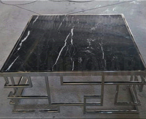 Toros Black Marble Square Table Top - 2