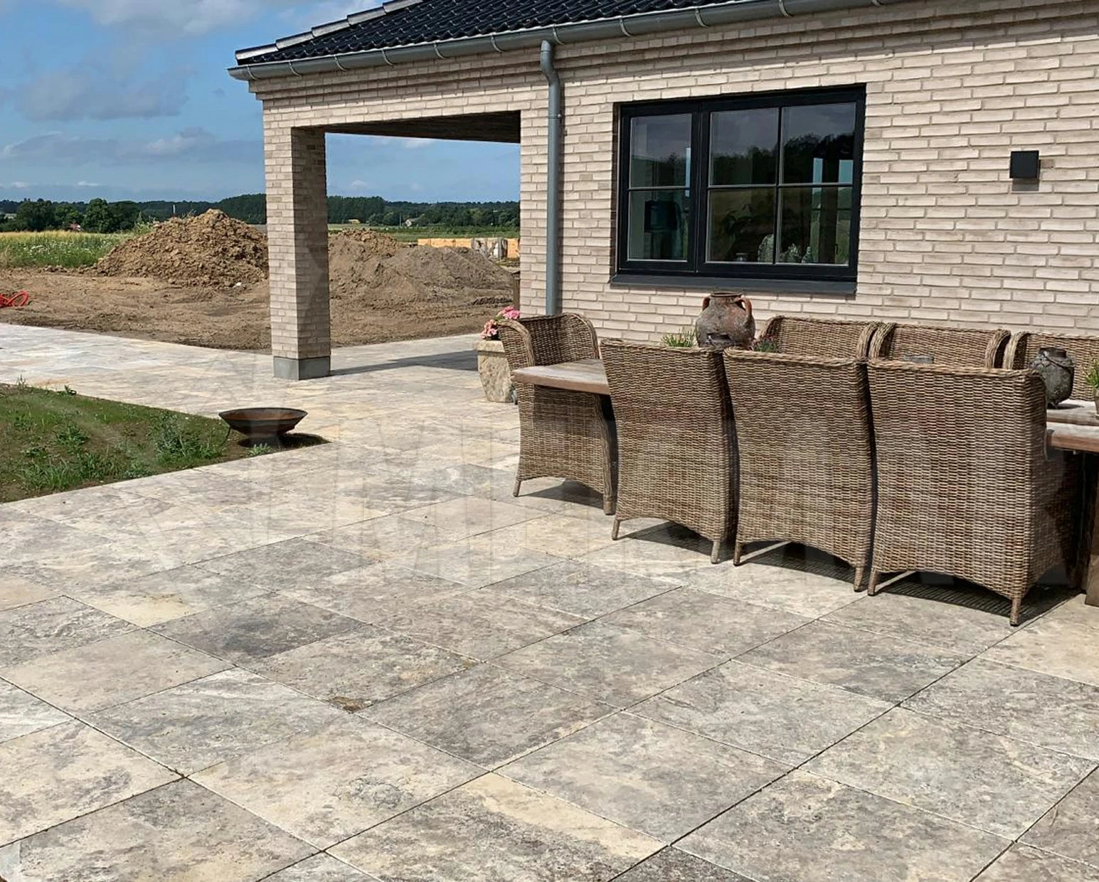Silver Grey Travertine Paver - 8