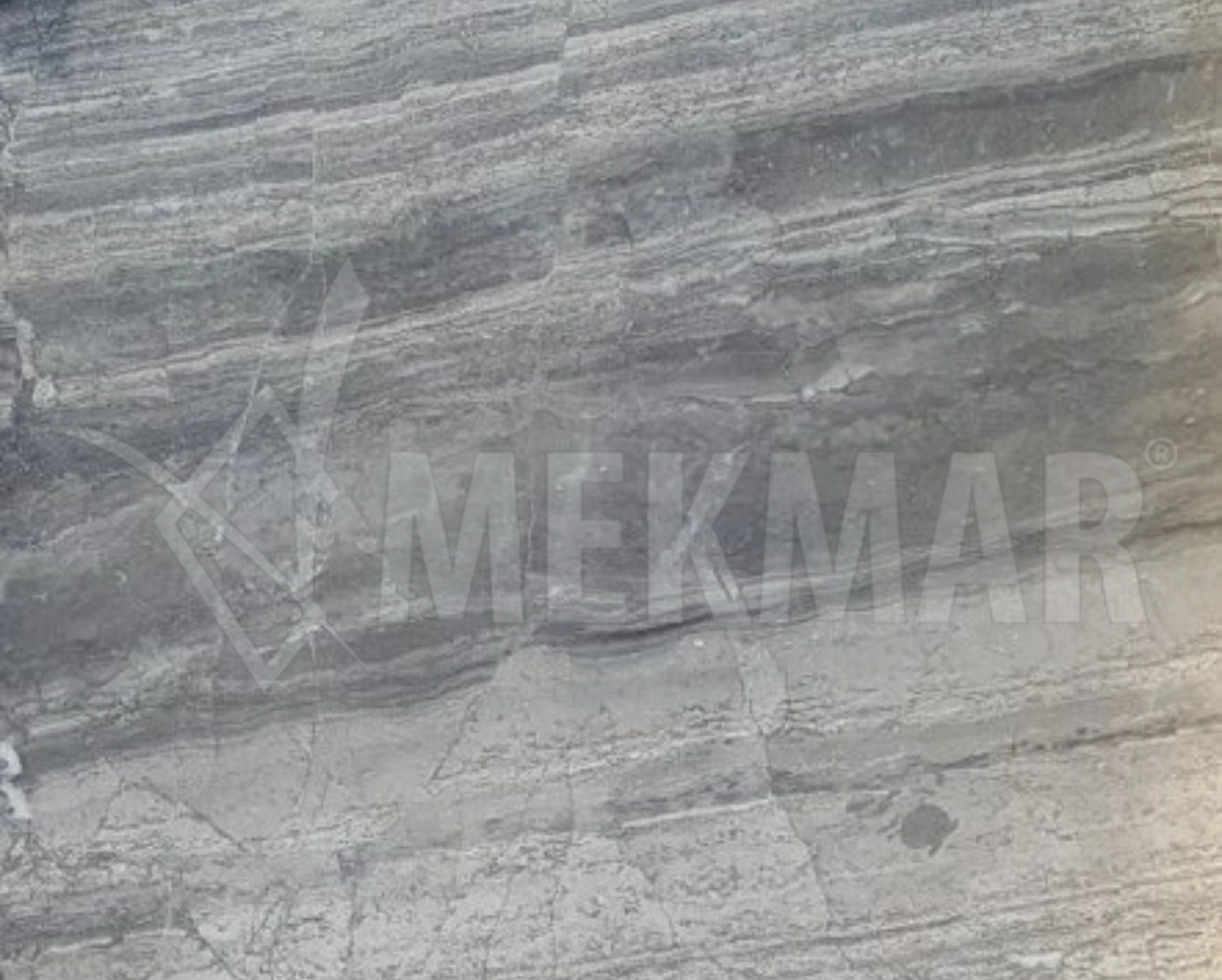 Dalle de marbre « Puffin Grey » à veines apparentes - 1