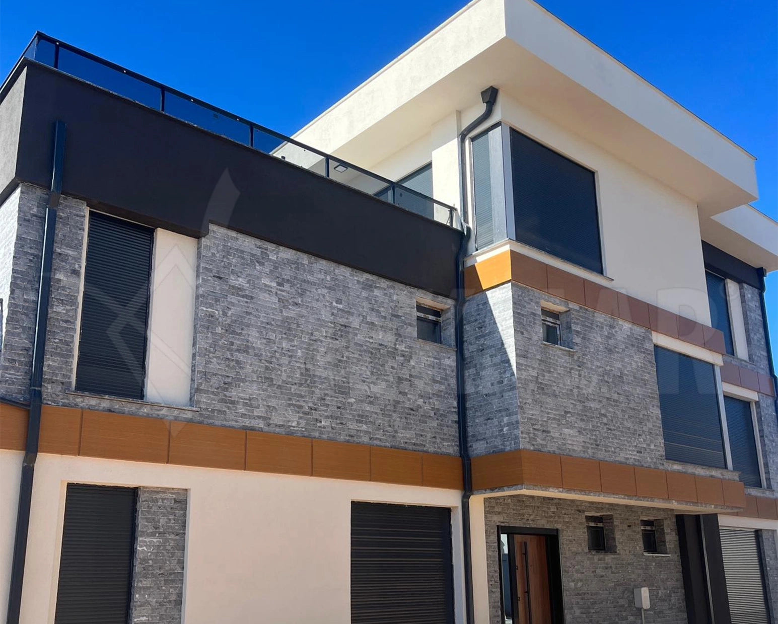 Marbre noir Snow, face fendue - 3