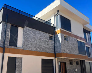 Marbre noir Snow, face fendue - 3