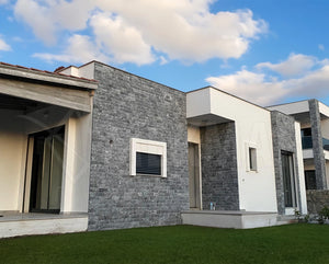 Marbre noir Snow, face fendue - 6