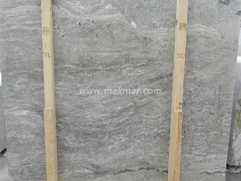 Silver Grey Travertine Slab - 6