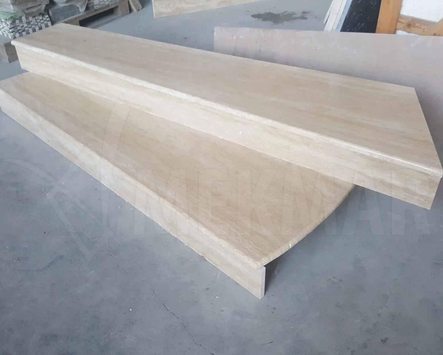 Classic Vein Cut Travertine Stairs - 6