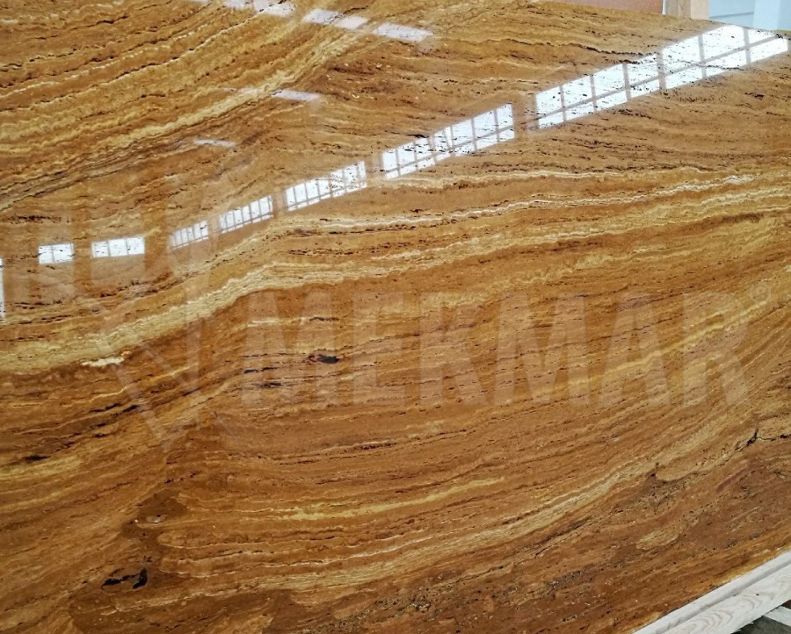 Yellow Vein Cut Travertine Slab - 5