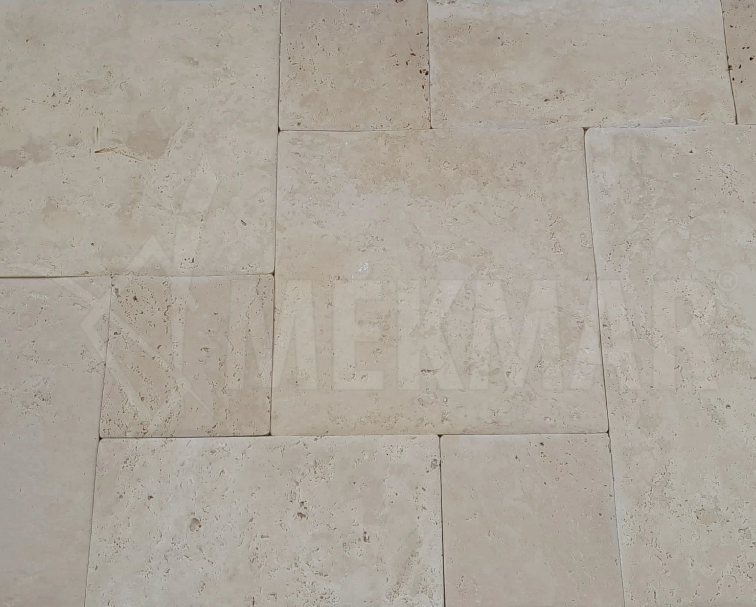 Ensemble de carreaux en travertin classique à motif en coussin - 4
