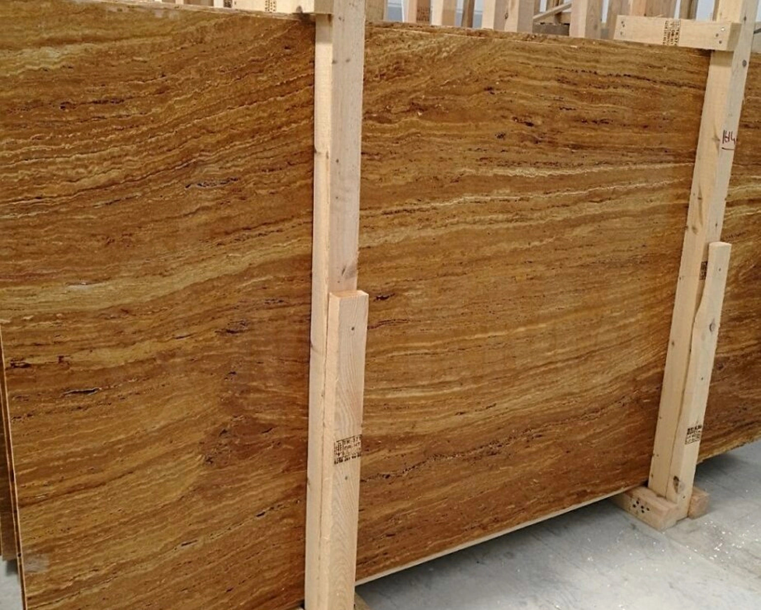 Yellow Vein Cut Travertine Slab - 4