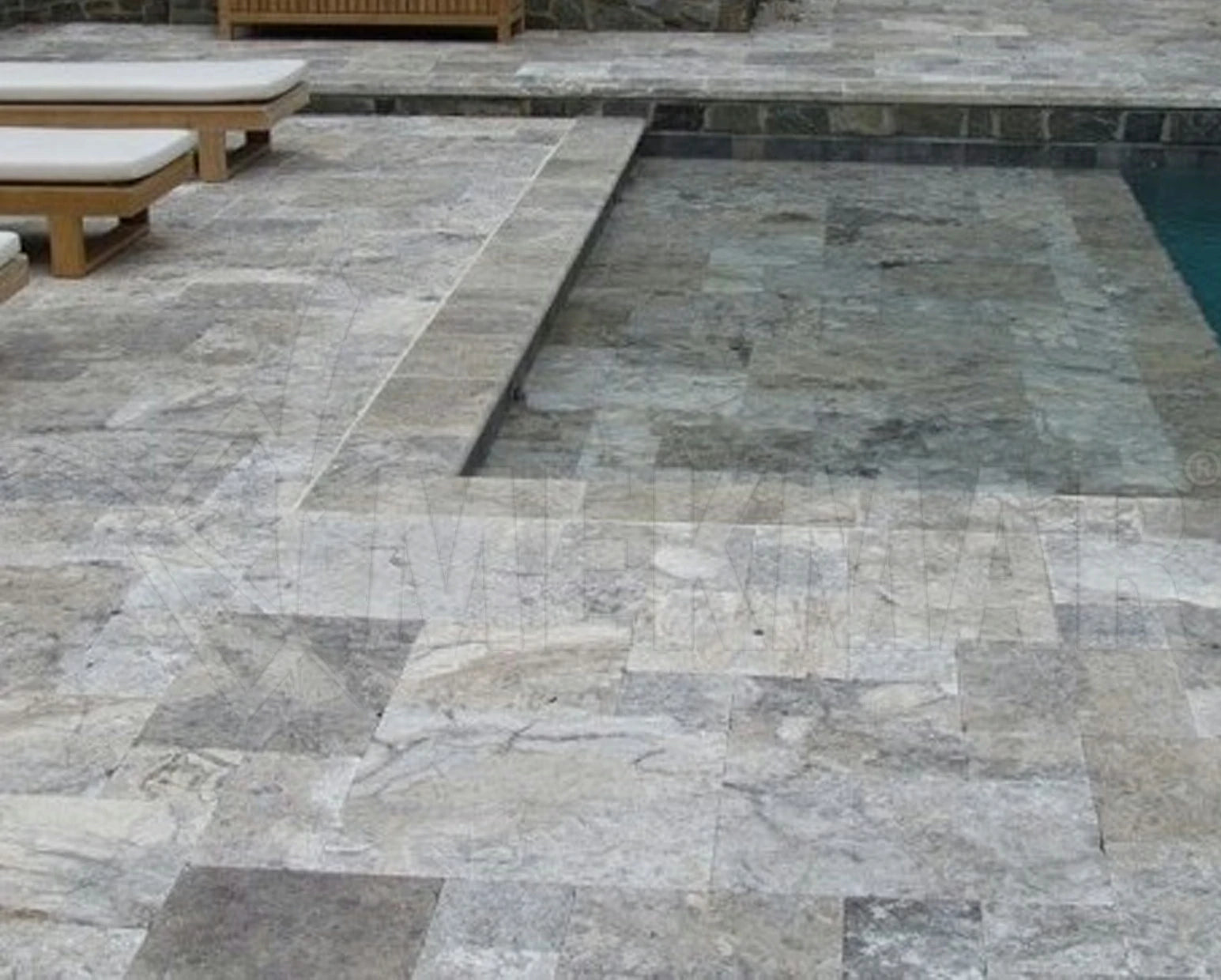 Silver Grey Travertine Paver - 9