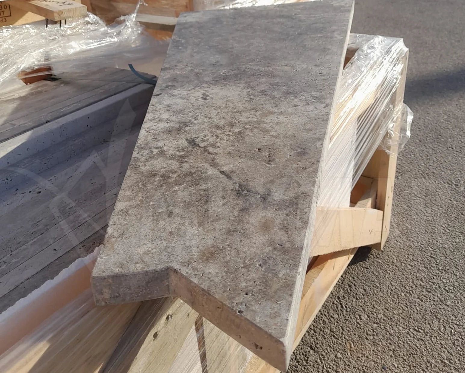 Silver Travertine Stairs - 4