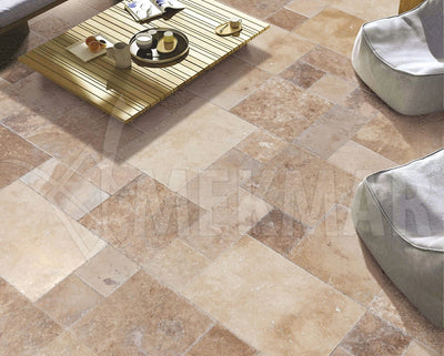 Conjunto de motivos «Volcán» en travertino