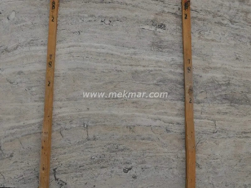 Silver Vein Cut Travertine Slab - 7