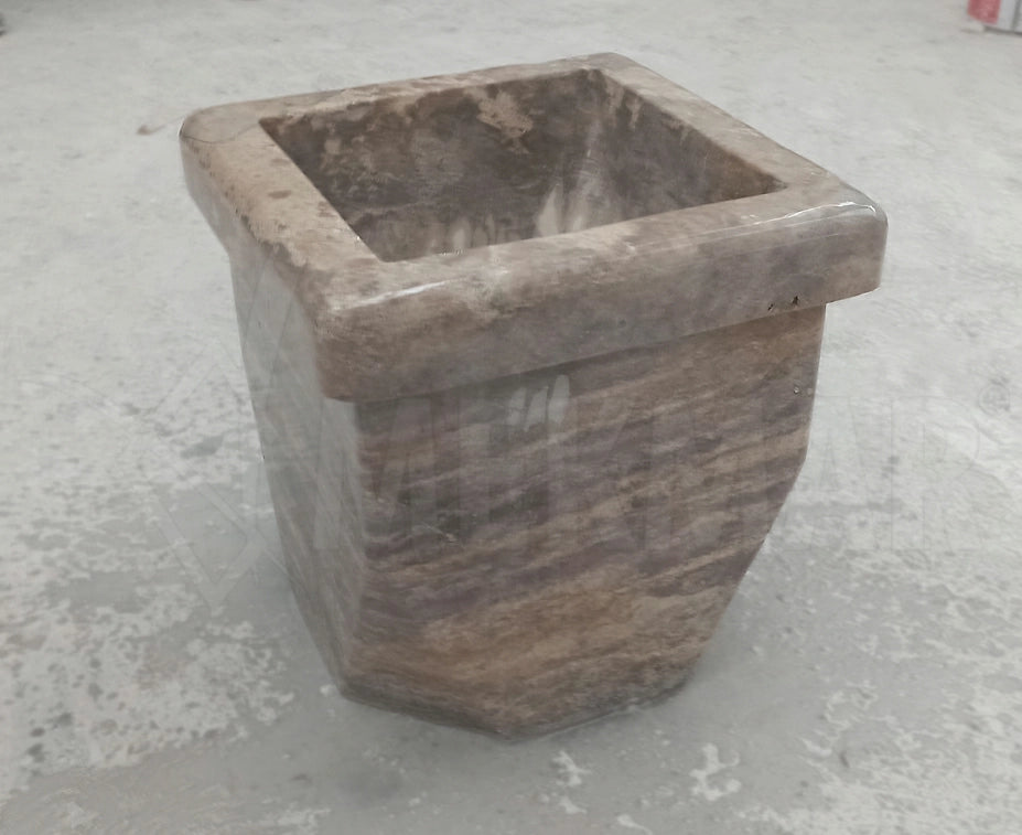 Silver Travertine Flowerpot - 4