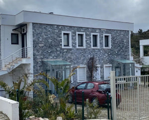 Marbre noir Snow, face fendue - 5