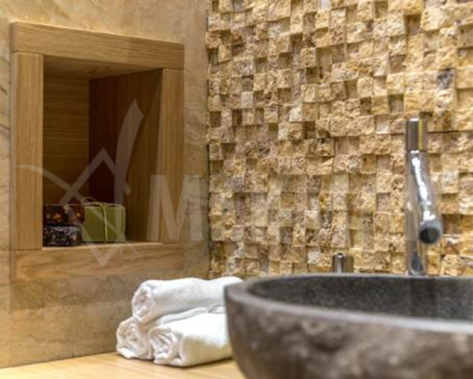 Travertine Mosaic TS-Y-3D22 - 2