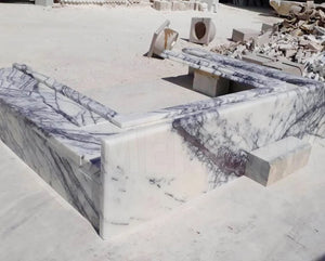 Cheminée en marbre lilas turc - 4