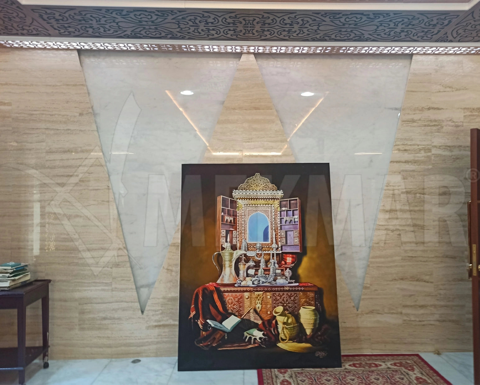 Travertino pulido con vetas clásicas - 9