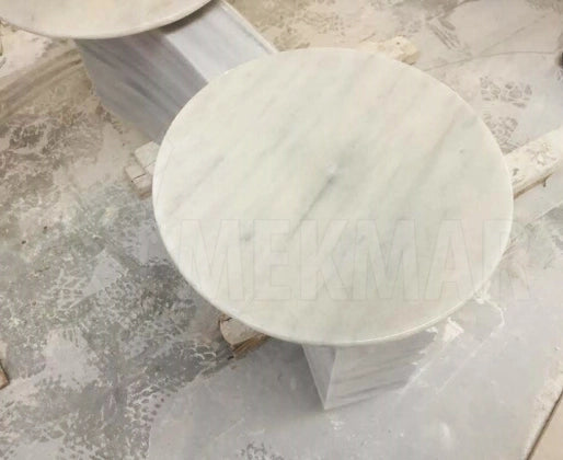 Bianco Ibiza Marble Round Table Top - 3