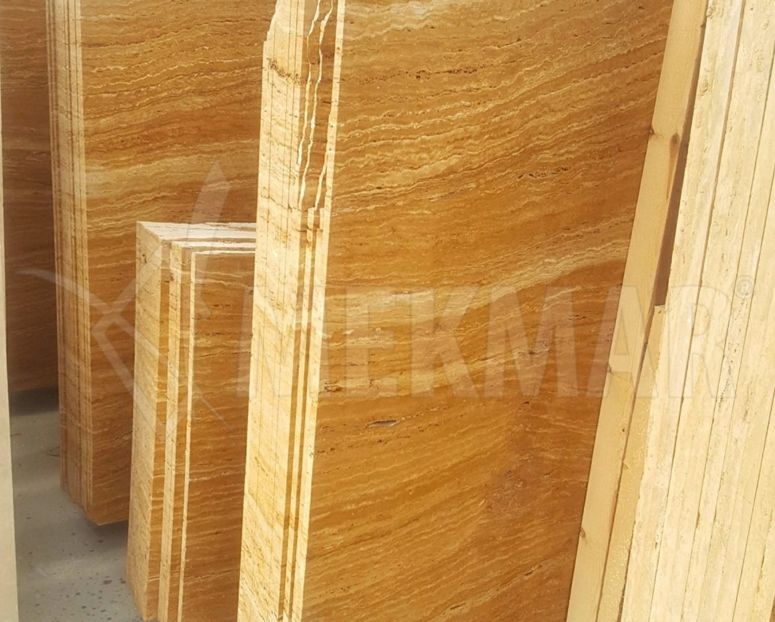 Yellow Vein Cut Travertine Slab - 8