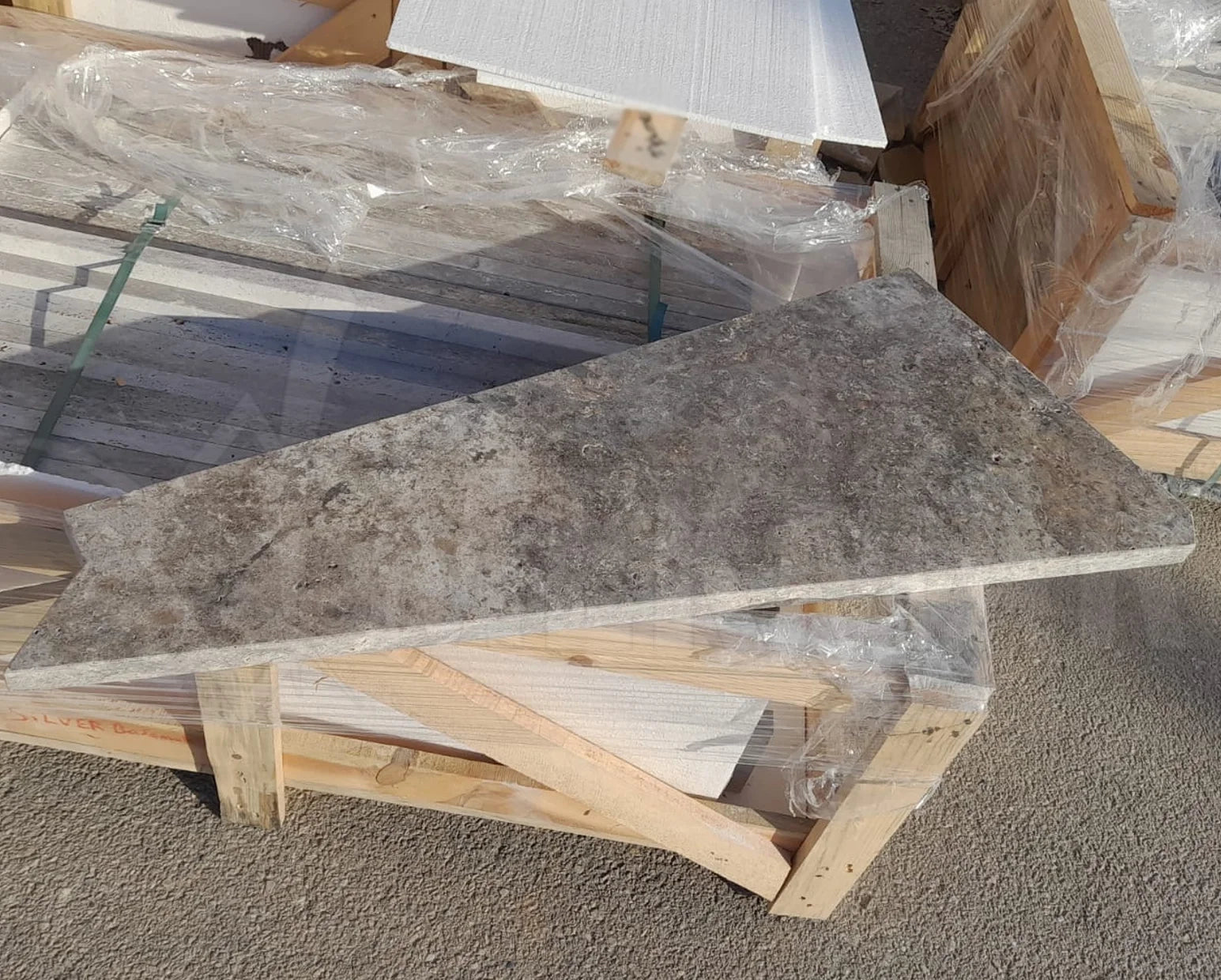 Silver Travertine Stairs - 5