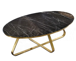 Nero Marquina Marble Ellipse Table Top - 8