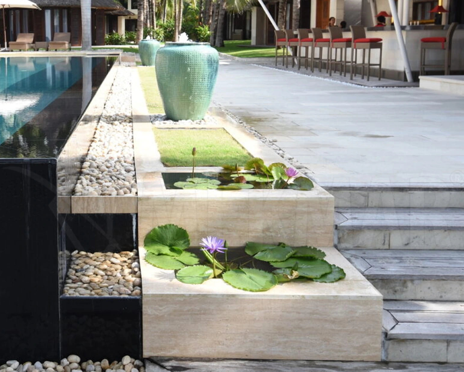 Classic Vein Cut Travertine Stairs - 3