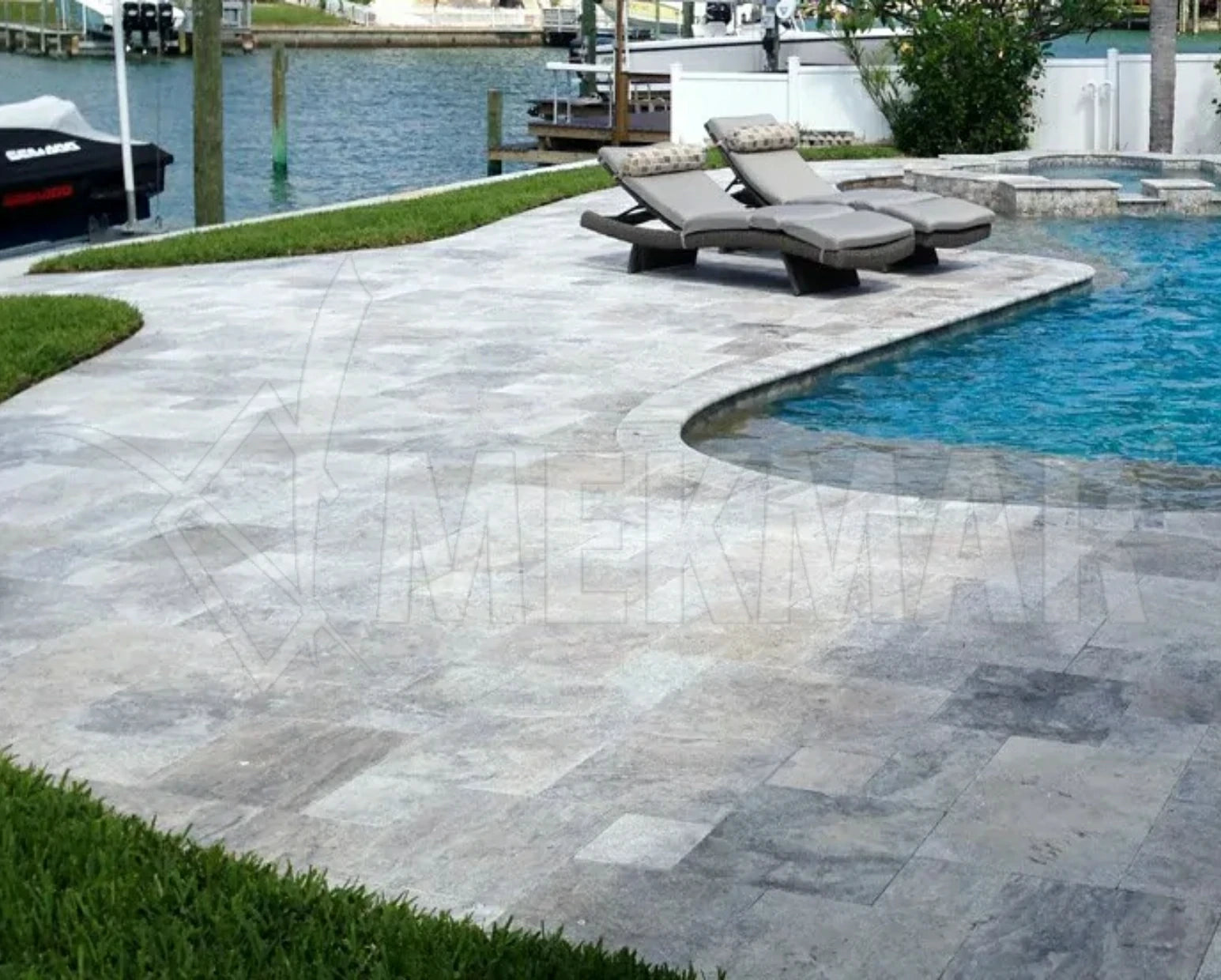 Silver Grey Travertine Paver - 2