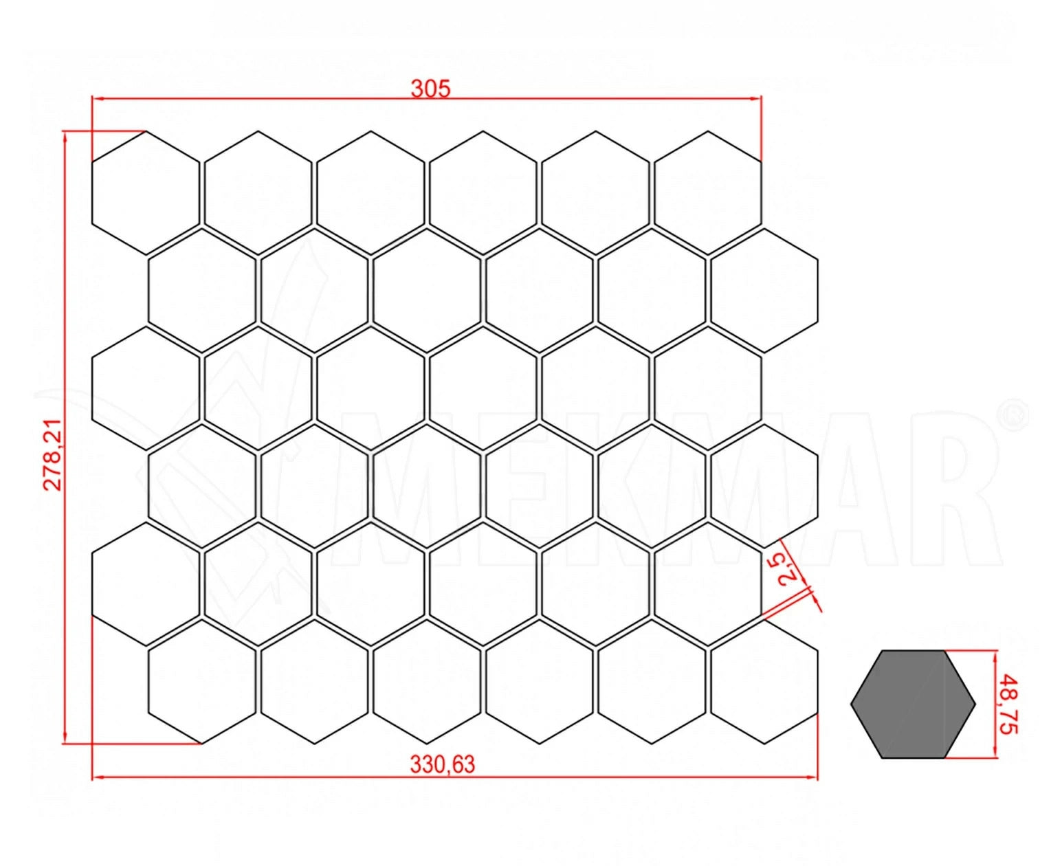 Marble Mosaic MP-PS-HX44 - 2