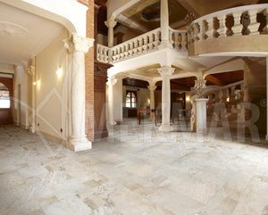 Ensemble de motifs rustiques ivoire en travertin - 6