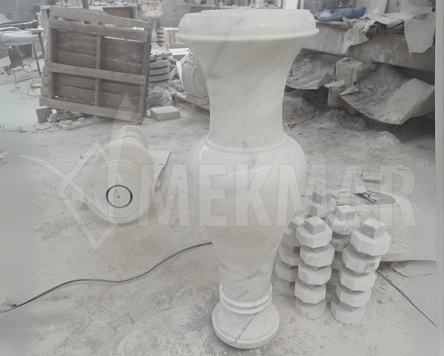Bianco Ibiza Marble Vase - 9